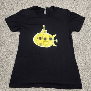 The Beatles Yellow Submarine Black Women's Large T Shirt 100% Cotton
